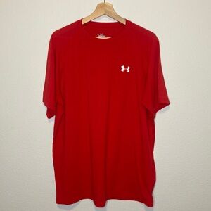 Under Armour Heatgear Mens Loose Red Short Sleeve Athletic Shirt Sz L